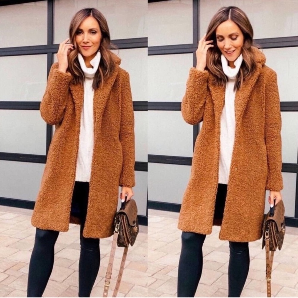 J.Crew | Teddy Sherpa Coat Warm Brandy